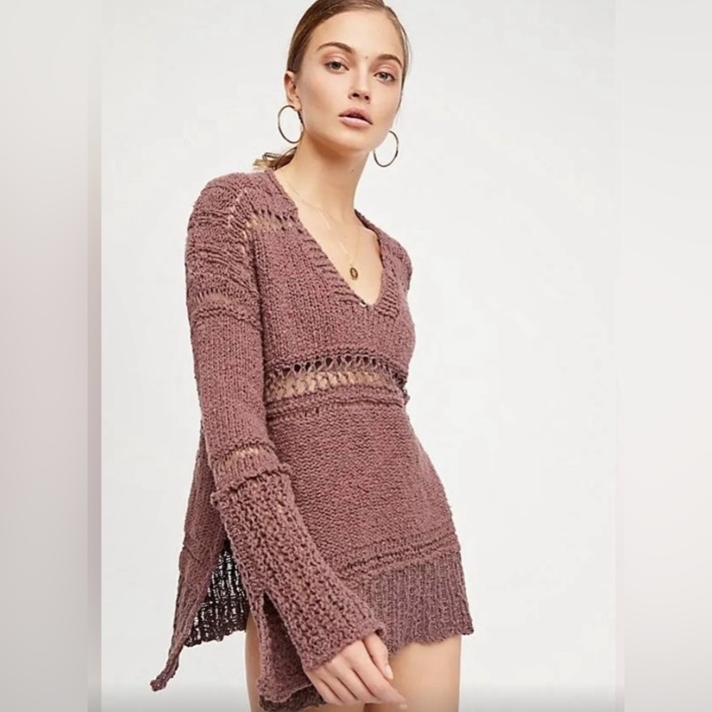 Free People Belong to You V Neck Sweater